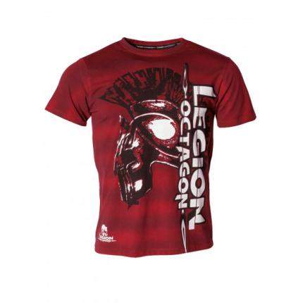 T-SHIRT MMA LEGION OCTAGON FIGHT OR DIE ROUGE ring et tatami