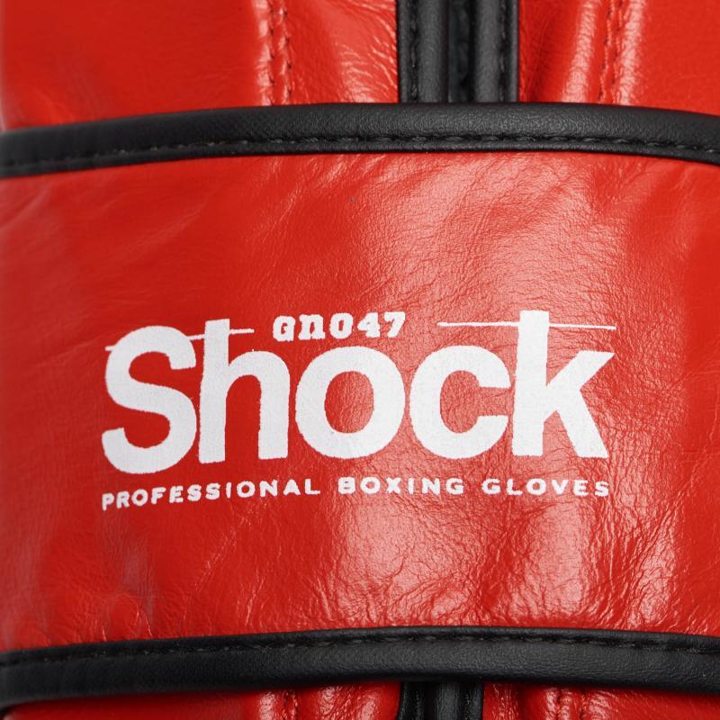 Gants de boxe en cuir rouge Shock gn047 de Leone 1947 sur ring et tatami.com