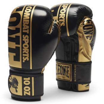 Gants de boxe nexplosion noir et or gn322 de Leone 1947 sur ring et tatami .com