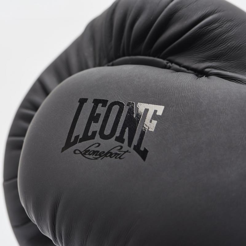 Gants de boxe black&white noir gn059 de Leone 1947 sur ring et tatami .com