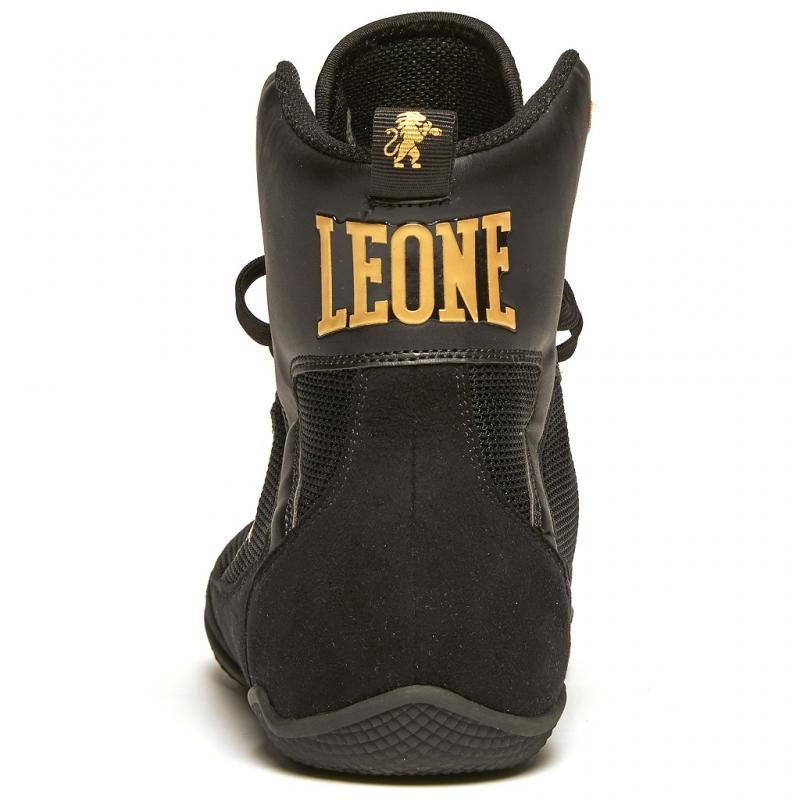 chaussure de boxe premium noire de leone 1947 sur ring-tatami.com