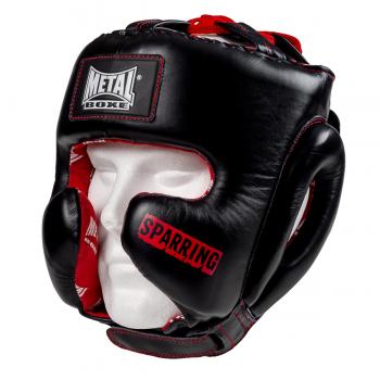casque sparring cuir metal boxe mb524s