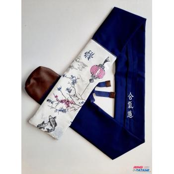 étui-set-armes-aikido-geisha-carpe-koi-artisanal-ring-tatami