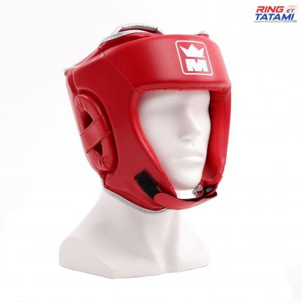 casque de boxe amateur rouge montana ring tatami