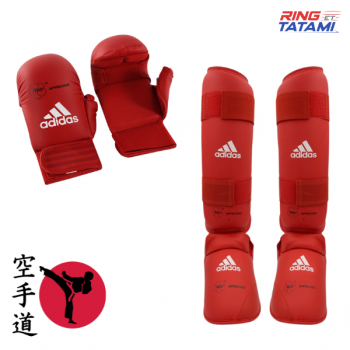 pack de protections de karate rouge adidas