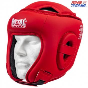 casque de competition kick boxing rouge metal boxe mb470